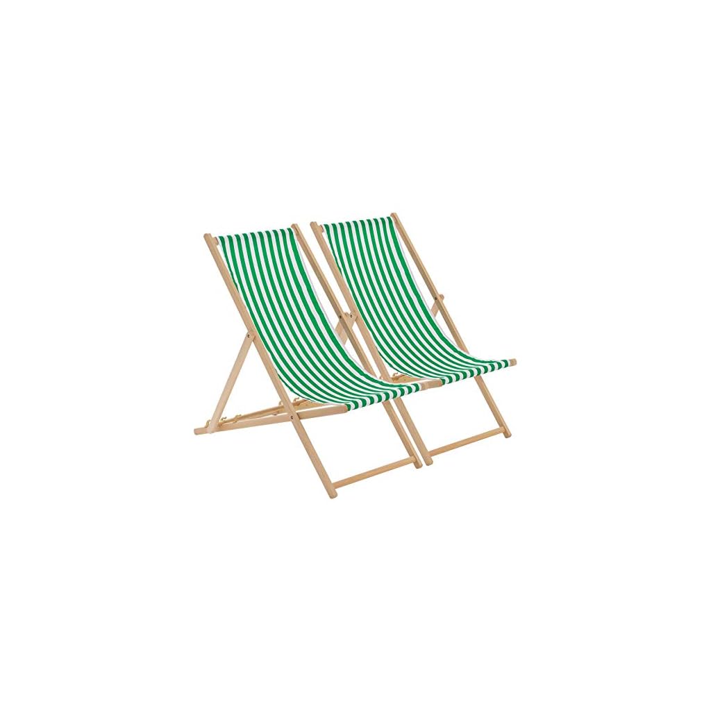Harbour Housewares Traditional Adjustable Garden/Beachstyle Deck Chair