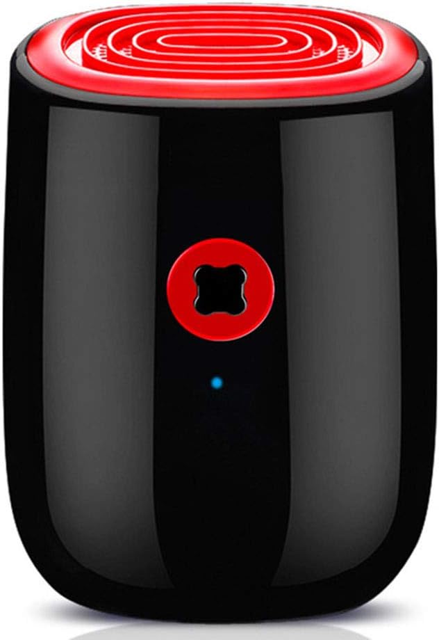 LSYOA Home Intelligent Electric Dehumidifier, 800ml Capacity Portable Quiet Compact Mini Dehumidifier Auto Shut Off Capacity up to (215 sq ft),Black red