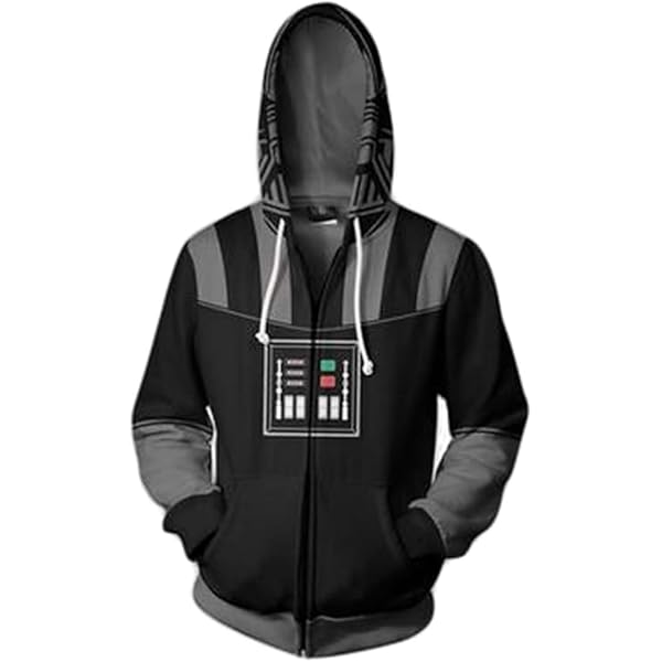 Felpa Con Cappuccio Star Wars Darth Vader Per Bambini – Manica Lunga, Pile, Con Tasche – Nero Taglia 6 Anni - 2