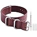 Ritche Genuine Leather NATO Strap 20mm Brown Replacement Watch Band