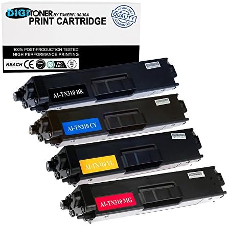 DigiToner® Compatible Brother TN310BK TN310C TN310M TN310Y Toner Cartridge for DCP-9050CDN, DCP-9055CDN, DCP-9270CDN (4 Pack)