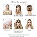 Black U Part Wig Clip in Hair Extensions Synthetic 24 Inch Long Straight Full Head Hair Pieces for Women SARLA