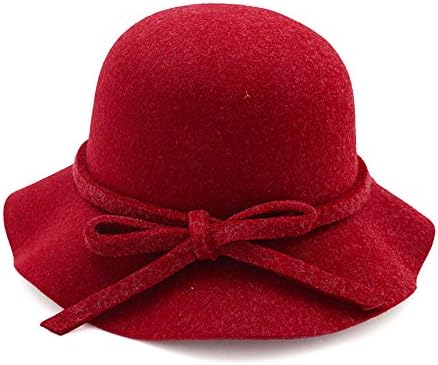 Felt Fishermen Hat Women Lady Girls Bowknot Hatband Autumn Winter Bucket Cap