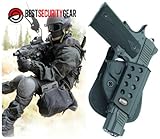 Fobus Black paddle Right Hand RH Gun Holster for Colt, Springfield, Kimber 1911 Government series with rail / Kimber Custom TLE / RL II .45 cal / Springfield 1911 .45 cal / Kahr P45 Fobus R1911 KMSP + Best Security Gear Magnet