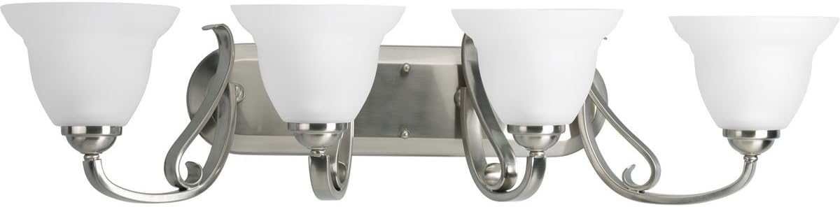 Best Progress Lighting Torino 4-Light Forged Bronze Bathroom Vanity Light With Glass Shades