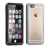 iPhone 6 Plus Waterproof Case,Eonfine iPhone 6s Plus Case Clear Protective Case IP68 Certified With Touch ID Built-in Screen Protector Heavy Duty Shockproof Case Skin for iPhone 6/6s Plus Black