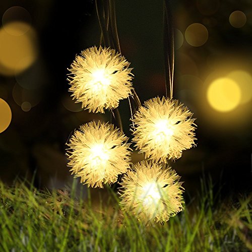 Chuzzle Ball Solar String Lights - LOENDE Christmas Lights 8 Modes Solar Powered Outdoor String Lights for Christmas Wedding Home Garden Patio Party, Heavy-duty 100% Waterproof, 50 LED, Warm White