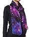 Fashion Nebula Galaxy Twinkle Stars Print Chiffon Scarf Purple