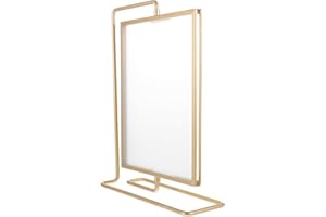 HOMSFOU Double-Sided Metal Rotating 8 Inch Photo Frame Glass Display for Vertical Photos