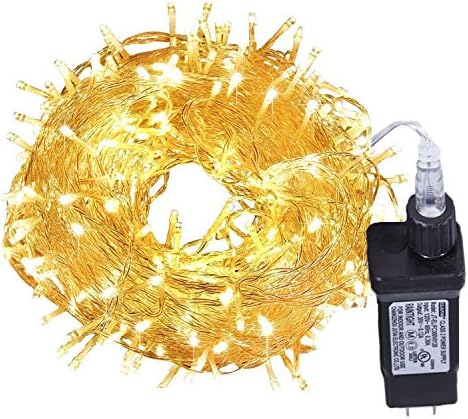 String Lights 200 LED 100 ft/30M [8 Modes] [Waterproof] Starry Fairy Twinkle LED Light for Party, Wedding, Chirstmas, Garden and Home Decoration+UL Controlle (Warm White)