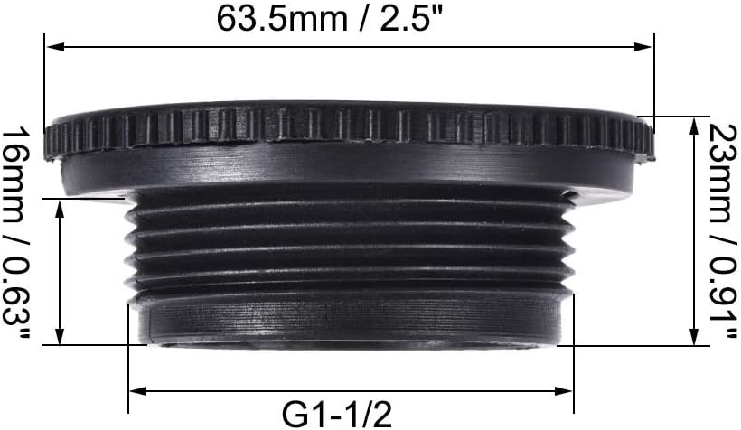 sourcing map Plug Fittings, G1-1/2 Thread, Flanged Adaptors Sealing Plugs with Gasket, for Water Tanks Aquariums, Ponds - Image 3