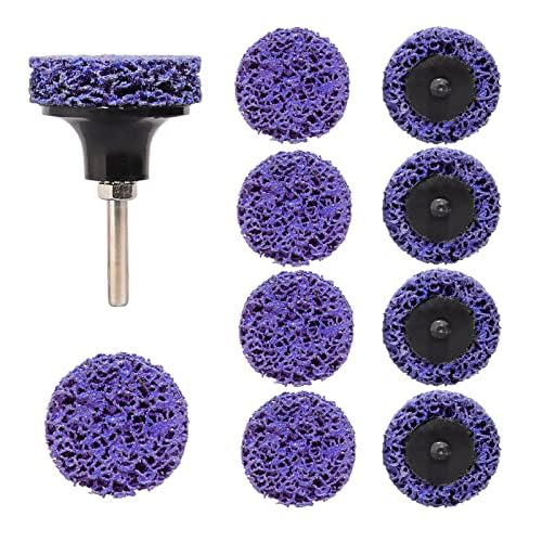 Shineboc Grinding Discs, 10 Pcs 2 Inch 50mm Nylon Discs Stripping Wheel, Rust Removal Grinding Disc for Metal Steel Grinding Polishing (Purple)