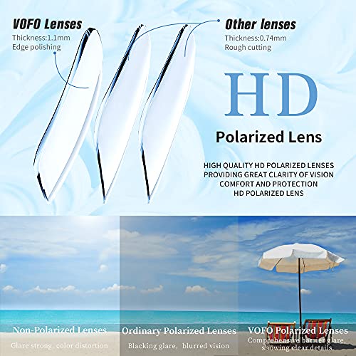 VOFO VISION Polarized Small Hexagon Sunglasses for Women Men UV Protection,Trendy Vintage Round Sunglasses VF7601