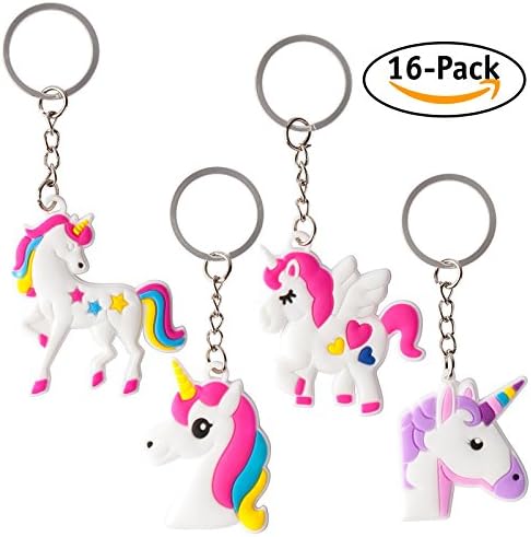 Unicorn Party Favor Keychains (16-Pack Assortment)