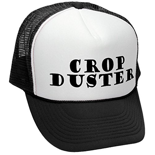 CROP DUSTER - fart farting sbd silent joke - Adult Trucker Cap Hat, Black