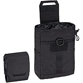 IDOGEAR Molle Dump Pouch Tactical Pouches Roll-up Drawstring Mag Pouches Foldable for Battle Belt Vest Plate Carrier Backpack Utility Folding Dump Pouch Waist Bag