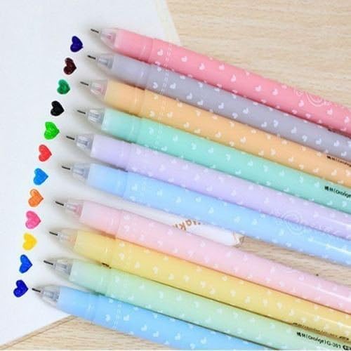 BOGOFOU 12 PCS - Cute &amp; Lovely Shining Candy Color Ballpoint Pen Stationery