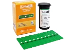 CUROFIT Fast and Accurate Blood TRIGLYCERIDES Test Strips - Easy Capillary Action, Near Lab-Quality Results, for Home Use, 10 Count