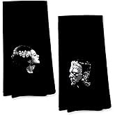 Giosve Frankenstein and Bride Gothic Couple Kitchen Towels, Dark Academia Horror Monster Movie Decorative Hand Towels for Bathroom, Vintage Spooky Dish Tea Towels for Home Bar Kitchen, 16x24 Inch