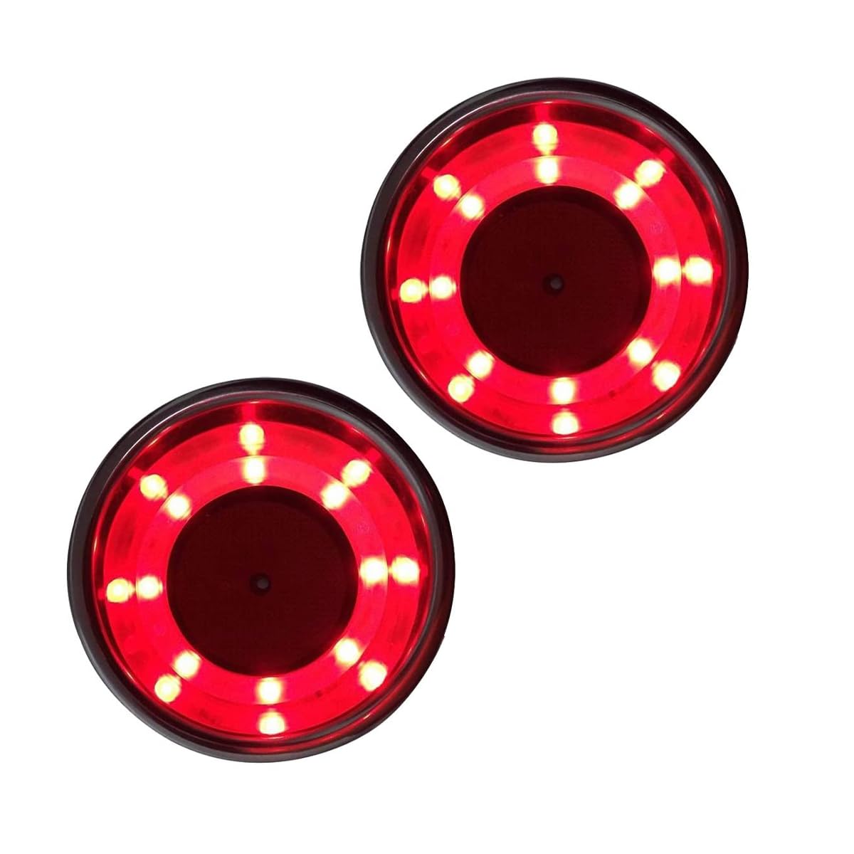 Pair of 2 ZONADAH Stainless Steel Cup Drink Holders with Red LED Light for Marine Boats, RVs, Campers, Caravans, Motorhomes, Yachts - Rust-resistant, Durable, and Stylish Beverage Holders