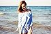 SheIn Women's Striped Off The Shoulder Tie Cuff Blouse - Blue Medium