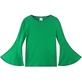 Noomelfish Girls Long Bell Sleeve Top Cute Western Shirts Blouse (5-12 Years)