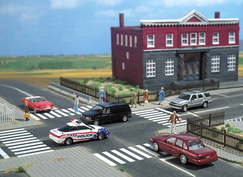 HO Scale Asphalt road intersection