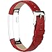 Vancle For Fitbit Alta (HR) Band/Alta HR 2017 Leather Wristband Adjustable Replacement Accessories Strap with Buckle for Fitbit Alta (Red)