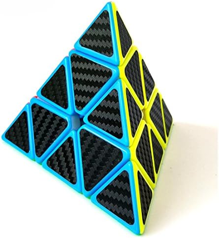Pyraminx Cube, Haip 3-Layer Carbon Fiber Sticker Pyraminx Pyramid Speed Cube (Bag/Base Holder Included)