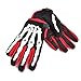 Chitone Full Finger Skeleton Motocross Riding Gloves for Motorcycle (Large, White)