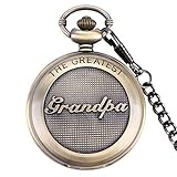 SwitchMe Retro Quartz Pocket Watch Japan Movement with Belt Clip Chain for Grandpa