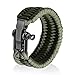 Paracord Survival Bracelet with Adjustable Black Stainless Steel D Shackle - Grade Type III Military Bracelet - Suitable for 8 to 9 Inch Wrists - Army Green