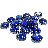 CYS EXCEL Glass Vase Fillers (5 Pounds- Approx. 500) Multiple Color Choices Flat Marbles, Stone Gem for Centerpieces, Decorative Glass Beads, Glass gems (Gem Stone Cobalt Blue, 5LBS)