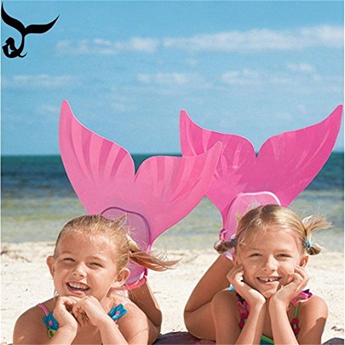 Jeeke Mermaid Tails for Swimming, Mermaid Monofin Suitable Most of Kids Freestyle,Butterfly,Backstroke (Pink, 15.75×15.75×7.09 inch) - Thumbnail 2