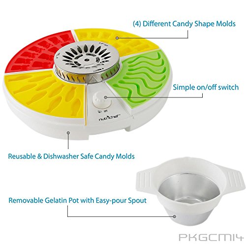 NutriChef Upgraded Gummy Maker Includes 4 Molds, Shaped Candy Reusable