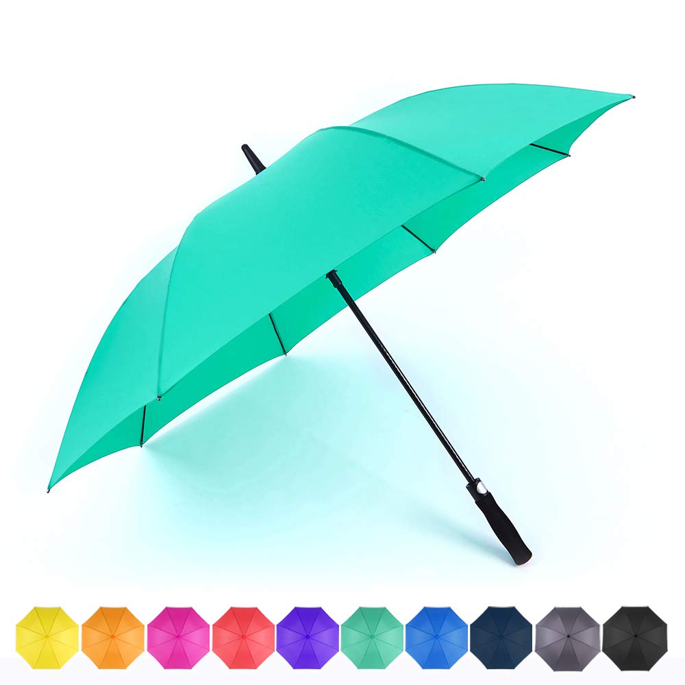 RUMBRELLA Golf Umbrella Windproof UV Umbrellas Large UPF 50+ Auto Open 55IN (A: Mint Green)