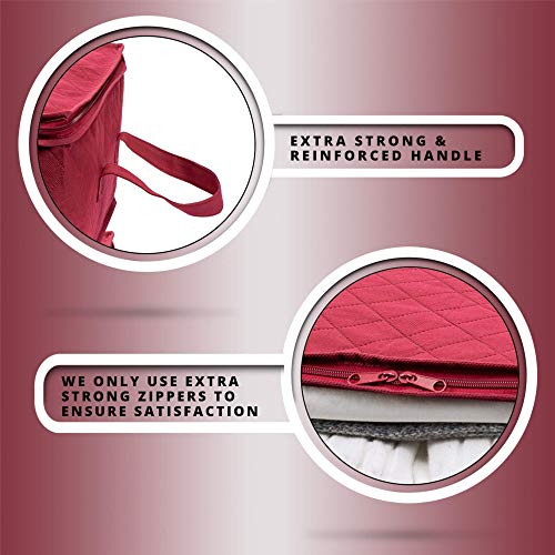 Woffit Foldable Storage Bag Organizers, Large Clear Window & Carry Handles, Great for Clothes, Blankets, Towels, Winter & Summer Clothing, Closets, Bedrooms, Under Bed & More
