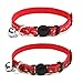 PUPTECK Breakaway Cat Collar with Bell Charm, 2 Packs Adjustable Kitty Collars, Christmas