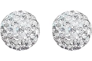 HEBELEE Minimalist CZ Cluster Small Ball Stud Earrings for Women Girls 925 Sterling Silver Hypoallergenic Cubic Zirconia Tiny Cute Fashion Studs Lucky Birthday Christmas Wedding Jewelry Gifts