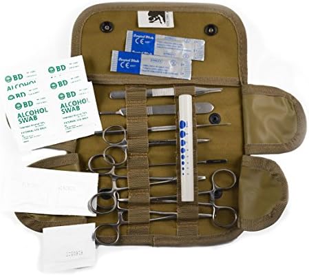 20 Pc Tactical Coyote Tan First Aid Tactical Kit Military Molle Pouch Universal BOB - Ideal for Camping, Firefighters, EMT, First Responders, Police and Military