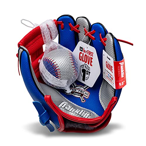 Franklin Sports Kids Baseball Glove + Ball Set Air Tech Youth Teeball