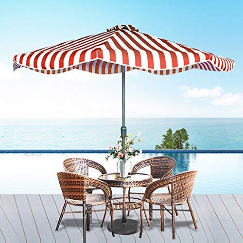 MissZZ 2,7 m Sonnenschirm Patio Streifenschirm im Freien, für Garten, Deck, Garten und Pool, Sonnenschutz UV50 +, 5… – Bild 3
