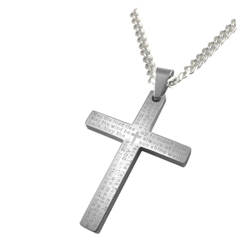 Rapid Spirit May The Road Rise Up to Meet You Silver English Prayer Cross