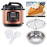 GoWISE USA GW22700 12-in-1 Multifunctional Electric Pressure Cooker with Measuring Cup, Spoon, and Stainless-Steel Steam Rack and Basket, 6-QT