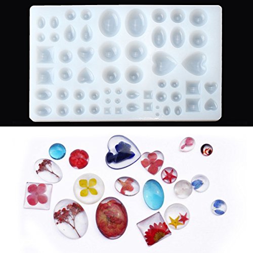 Jeteven 29 Designs 58 Case Jewelry Pendant Key Chain Gem Silicone Casting Mold Making Multi Shaped DIY Craft