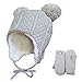 Twinklebelle Toddler Kids Winter Hats & Mittens Fleece Lined Unisex (M: 6-24 Months, Hat & Mitten Set: Grey Bear)