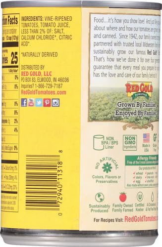 RED GOLD PETITE DICED TOMATOES, 14.5 OUNCE