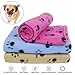 AK KYC 3 Pack 40 x 28 inch Puppy Blanket Cushion Dog Cat Fleece Blankets Pet Sleep Mat Pad Bed Cover with Paw Print Kitten Soft Warm Blanket for Animals, 3 X Paw A