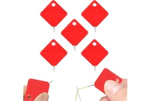 RUNSGO Automatic Needle Threader,2024 New Sewing Machine Needle Threader,Plastic Needle Threaders,Square Shape Easy Needle Threaders Tool (Red-5 PCS)