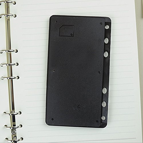 EvZ Pocket Calculator for 7 Inches Journal Organizer Diary A6 Notepad Notebook 6/9 Holes A5/A6/B5 Ring Binder, 8-Digit/Scale Ruler Edge